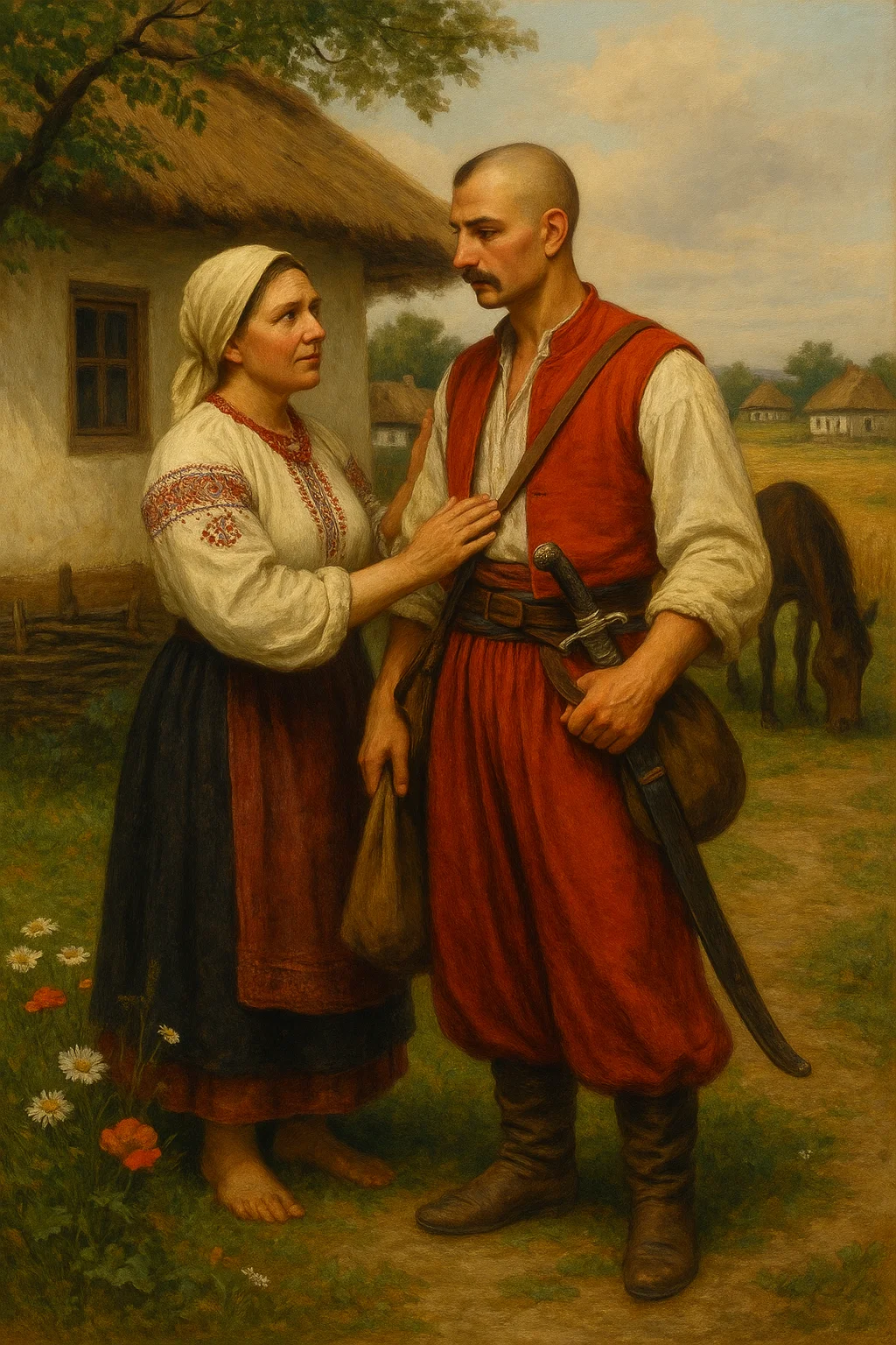 Мати проважає сина на Січ